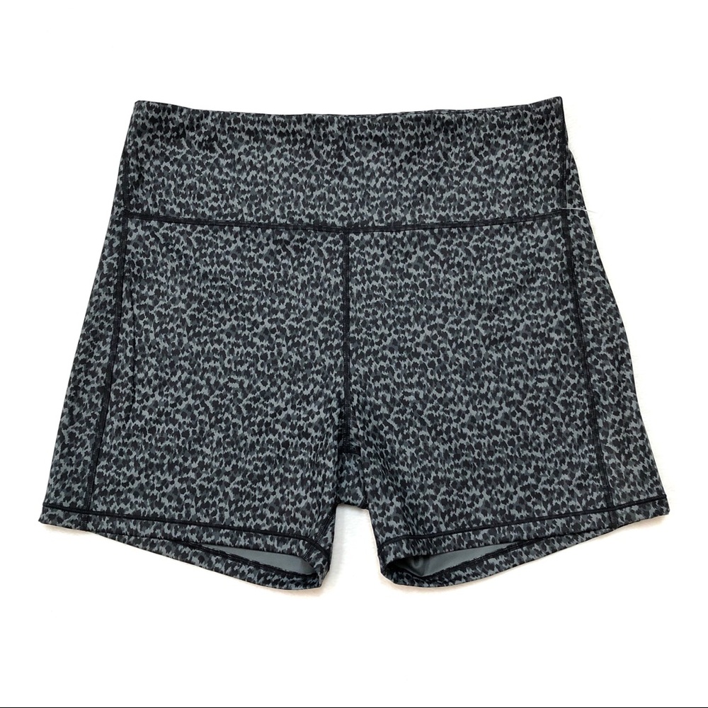 Athleta Black & Gray Printed Athletic Shorts